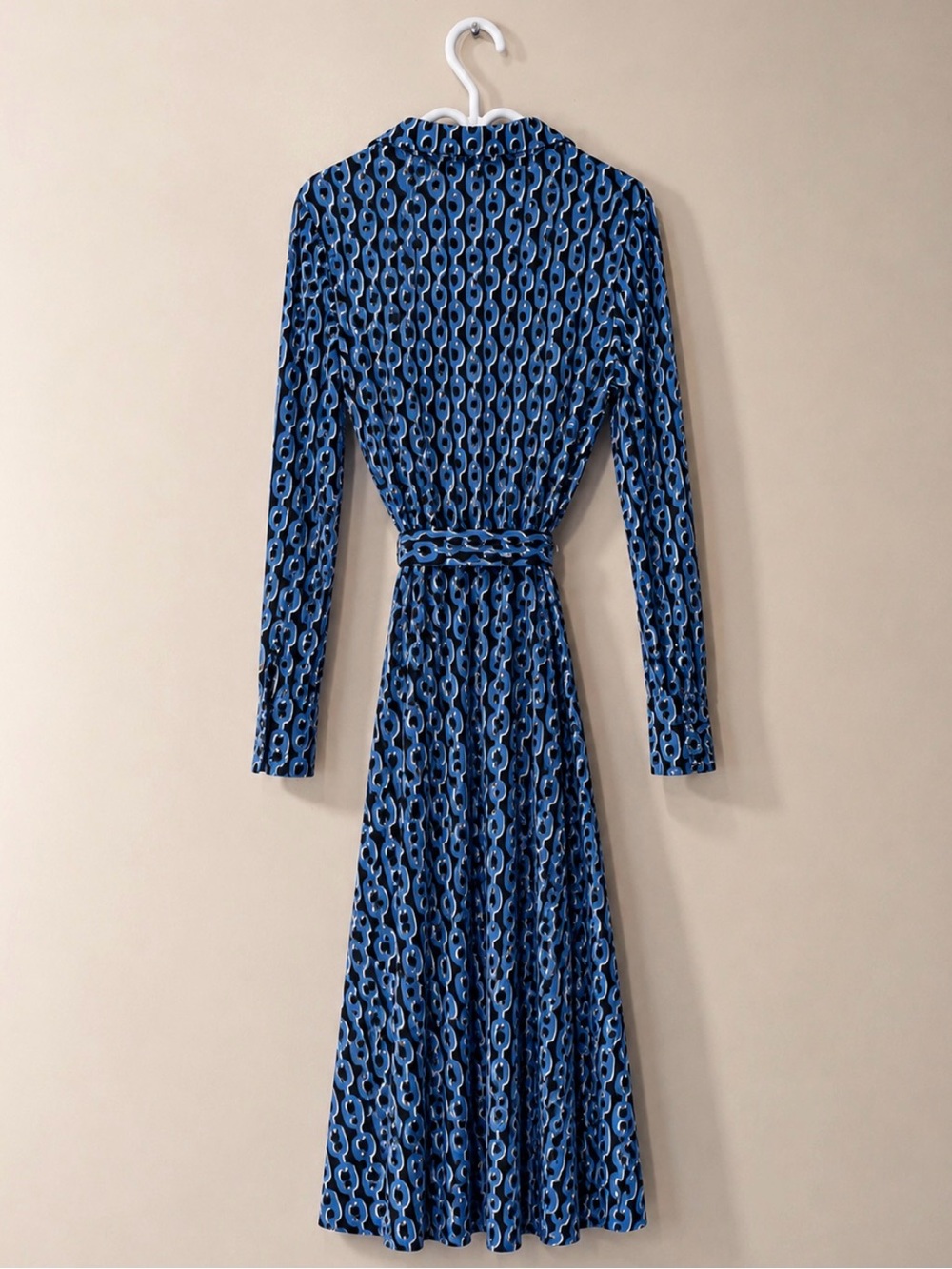 BODEN Laura Chainlink Print Belted Midi Shirt Dress Size 8 - Picture 7 of 10